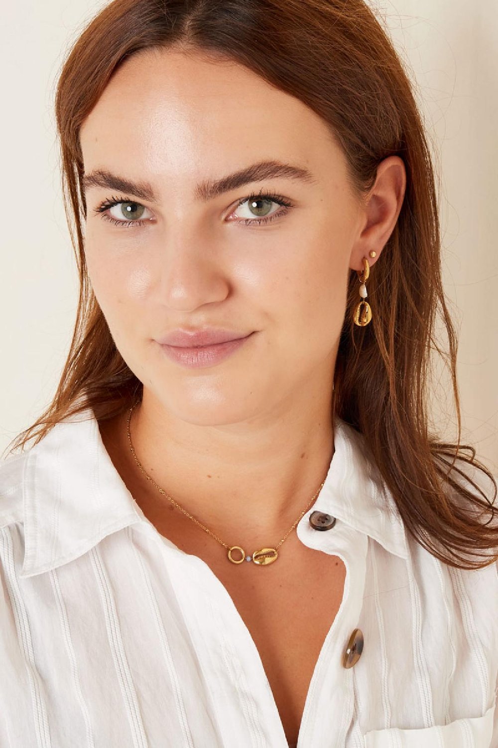 Muschelkette - Strandkollektion Goldfarbe Edelstahl h5Bild2